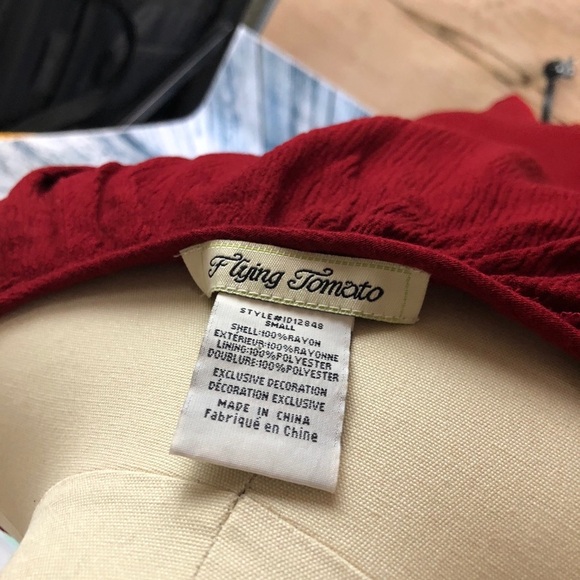 Flying Tomato Red Dress with Embroidered Front - Picture 3 of 4